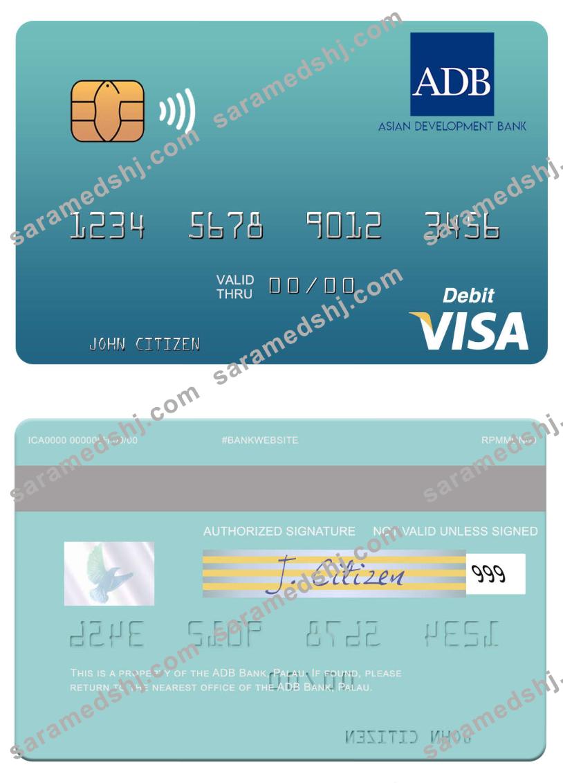 Palau ADB Bank visa debit card